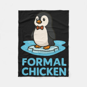 Formal Chicken Funny Penguin On Ice Animal Joke Pu Fleece Blanket