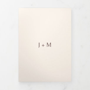 Formal Chocolate Brown Modern Wedding Tri-Fold Card
