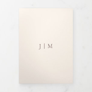 Formal Chocolate Brown Modern Wedding Tri-Fold Card
