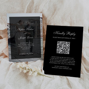 Formal Classic and Dark Overlay   Photo Wedding Invitation
