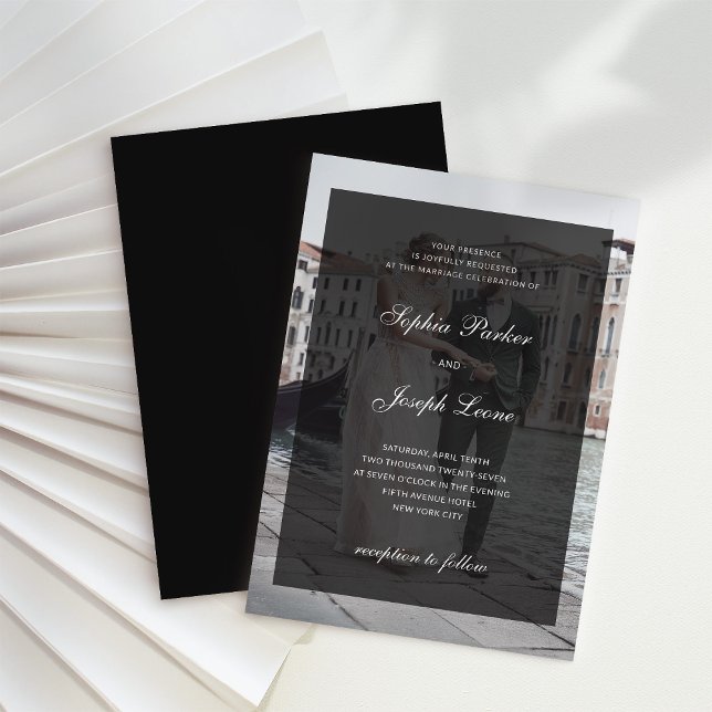Formal Classic and Dark Overlay | Photo Wedding Invitation (Creator Uploaded)