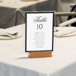 Formal Classic Black & White Wedding Seating Chart Table Number<br><div class="desc">Guide your guests in style with our Formal Classic Black & White Wedding Seating Chart Table Number. Featuring a timeless black and white design, this elegant table number card is perfect for a sophisticated or black-tie wedding. The clean layout and refined typography create a polished look, ensuring each table is...</div>