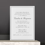 Formal Classic Border Script Elegant Wedding RSVP Invitation<br><div class="desc">Formal Classic Traditional Script Elegant Wedding Invitation with Narrow Border in Black and Online RSVP Details</div>
