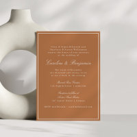 Formal Classic Border Script Wedding Terracotta 