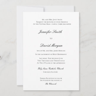 Formal Classic Catholic Wedding Invitation