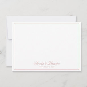 Formal Classic Dusty Rose Border Script Wedding Card