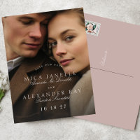 Formal Classic Pink Taupe Photo Save The Date