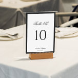 Formal Classic Script Black and White Wedding Table Number<br><div class="desc">Elevate your reception decor with our Formal Classic Script Black and White Wedding Table Number. This elegant table number card features a timeless black and white design with sophisticated script typography,  perfect for adding a touch of class to your formal or black-tie wedding.</div>