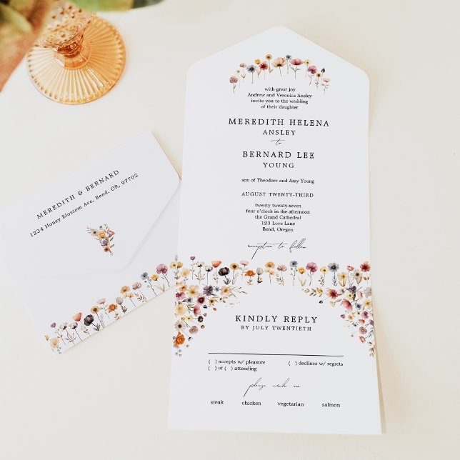 Formal Colourful Floral Wedding All In One Invitation (Creator Uploaded)
