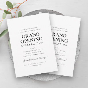 Formal Corporate Grand Opening Black & White  Invitation