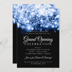 Formal Corporate Grand Opening Blue Lights Invitation