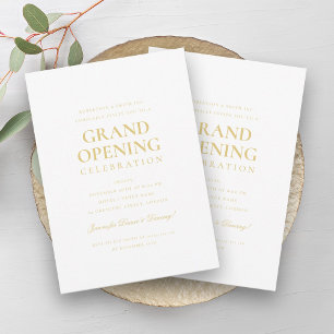 Formal Corporate Grand Opening Gold & Black Invitation