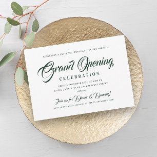 Formal Corporate Grand Opening Green & White Invitation
