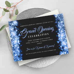 Formal Corporate Grand Opening Navy Lights Invitation