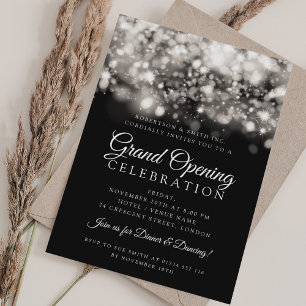 Formal Corporate Grand Opening Silver Lights  Invitation