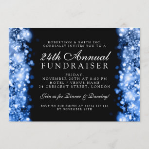 Formal Corporate Party Fundraiser Gala Blue Invitation