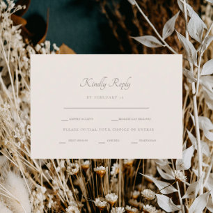 Formal Cream Dinner Options RSVP Card