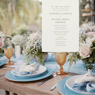 Formal  Cream Gold Text Two Venue Bride Parents  Invitation