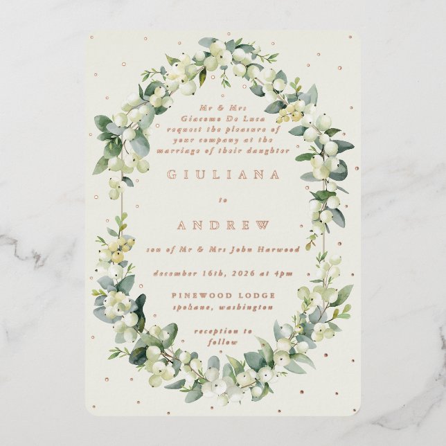 Formal Cream Snowberry+Eucalyptus Winter Wedding (Front)
