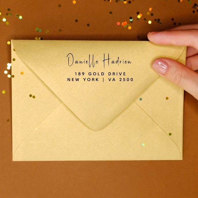 Formal Custom Name  Return Address Rubber  Stamp (Creator Uploaded)