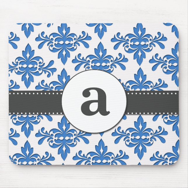 Formal Damask Monogram Mouse Pad (Front)