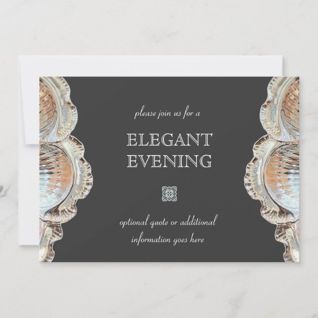 Formal Dining Silver Serving Platter Invitation (Front)