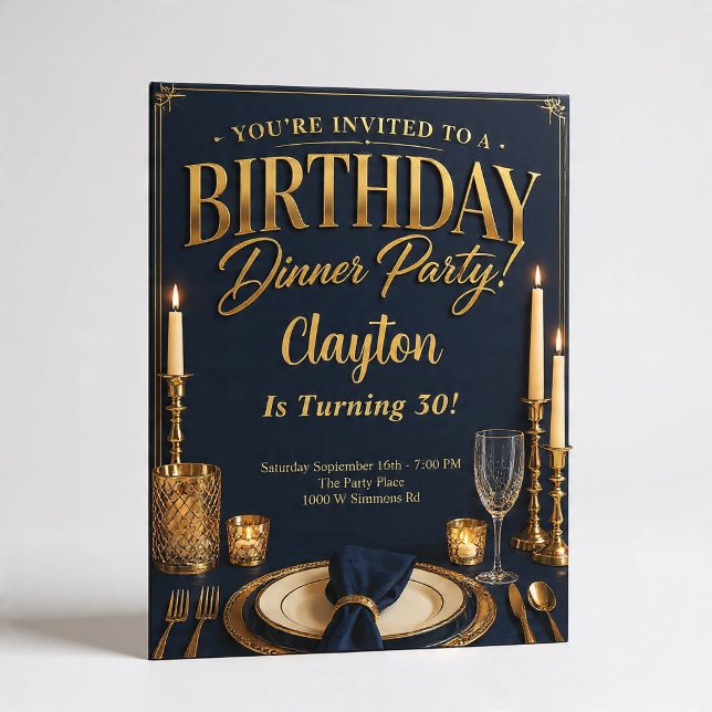 Formal Dinner Night Theme Birthday Party Invitation (Creator Uploaded)
