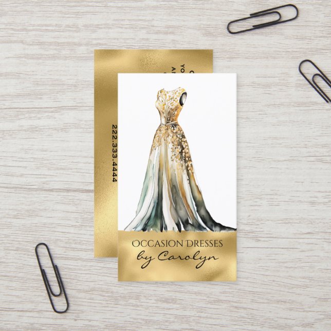 Formal Dress Wedding Seamstress Business Card (Front/Back In Situ)