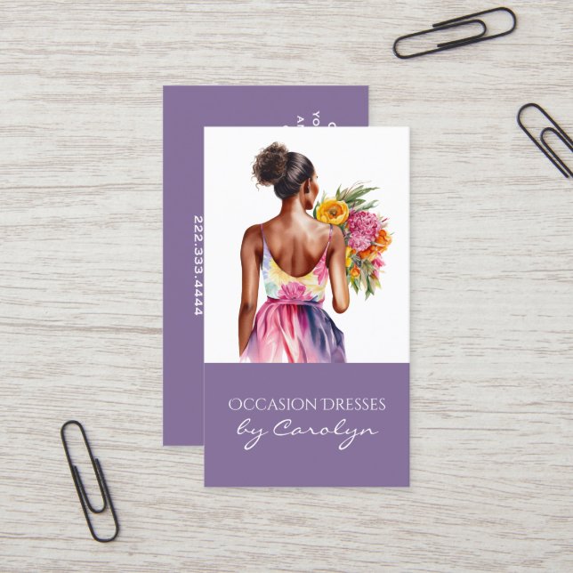 Formal Dress Wedding Seamstress Business Card (Front/Back In Situ)