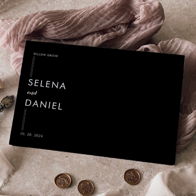 Formal Elegant Black Wedding Gold Foil  Guest Book (Creator Uploaded)