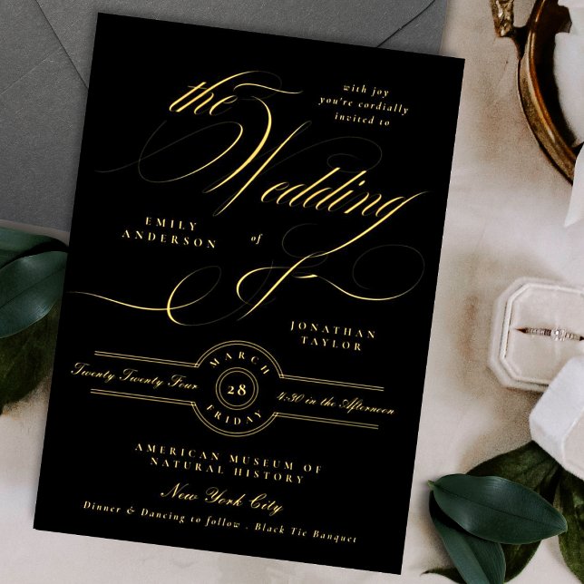 Formal Elegant Calligraphy Black Tie Wedding (Creator Uploaded)