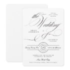 Formal Elegant Calligraphy Black Tie Wedding