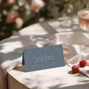 Formal Elegant Classic Gothic Dark Slate Wedding Place Card