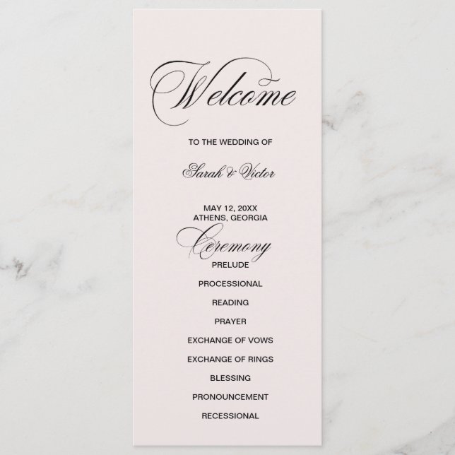 Formal Elegant double side program card  (Front)