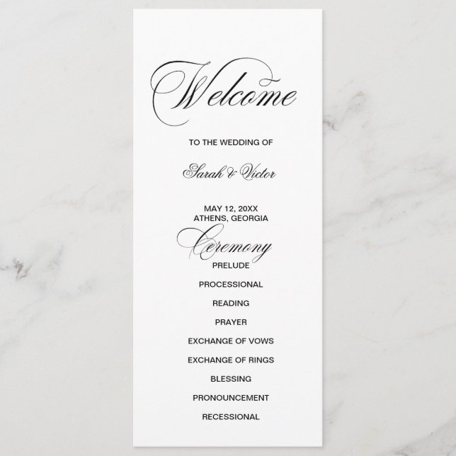 Formal Elegant double side program card  (Front)