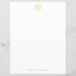 Formal Elegant Gold Monogram Letter Sheet