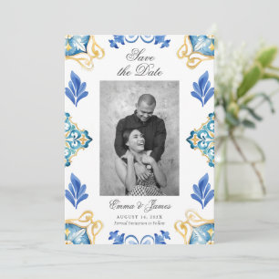 Formal Elegant Italian Tiles Save The Date  Invitation