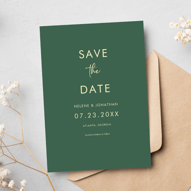 Formal Elegant Minimalist Modern Wedding Save The Date (Formal Elegant Minimalist Modern Wedding Save The Date)