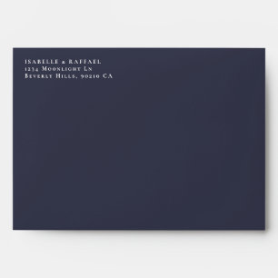 Formal Elegant Navy Blue Multiple Location Wedding Envelope
