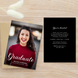 Formal Elegant Photo Graduation Party Invitation