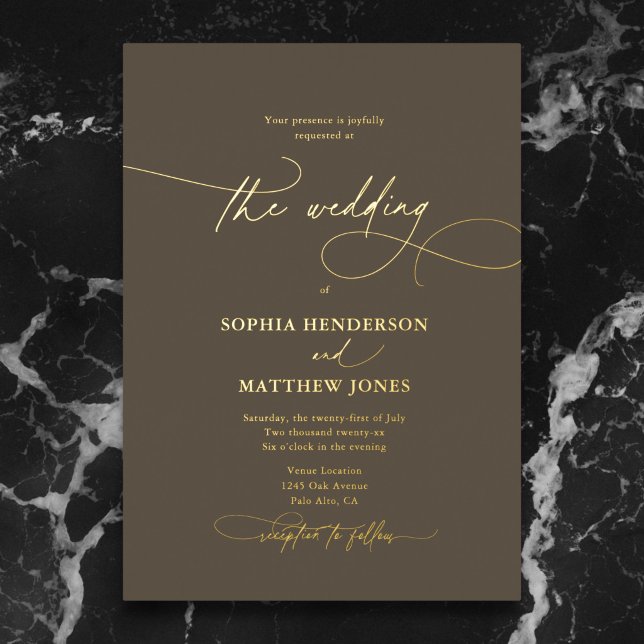 Formal Elegant Script Boho Brown Wedding (Creator Uploaded)