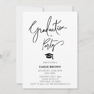 Formal elegant stylish typography graduation invitation