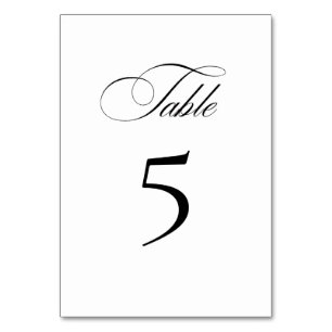 Formal Elegant Table Number Card