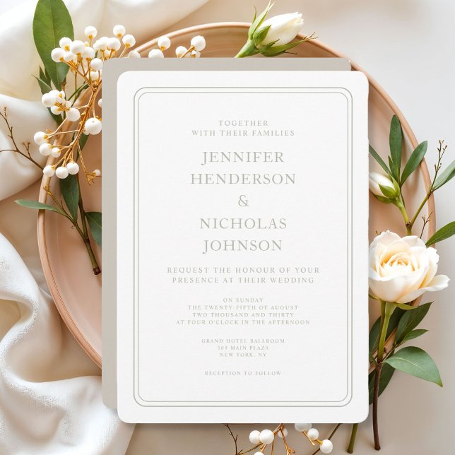 Formal Elegant Taupe Wedding Invitation (Formal Elegant Taupe Wedding Invitation)