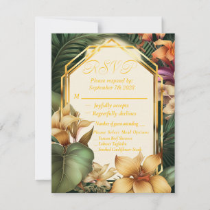 Formal Elegant Tropical RSVP Card