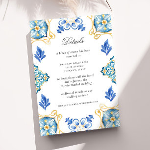 Formal Elegant Watercolor Italian Wedding Details  Enclosure Card
