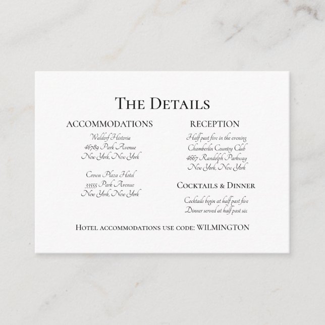 Formal Elegant Wedding Invitation Black Text  (Front)