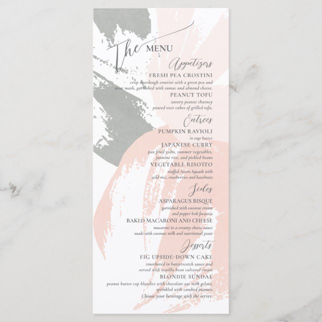 Formal Elegant Wedding Rehearsal Flat Menu (Front)