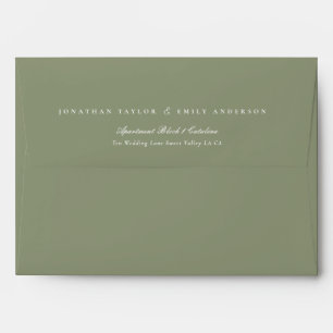 Formal Elegant White Text and Sage Green Envelope