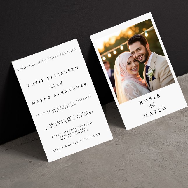 Formal Evening With Unique And Elegant Wedding Invitation (Photo invitation)